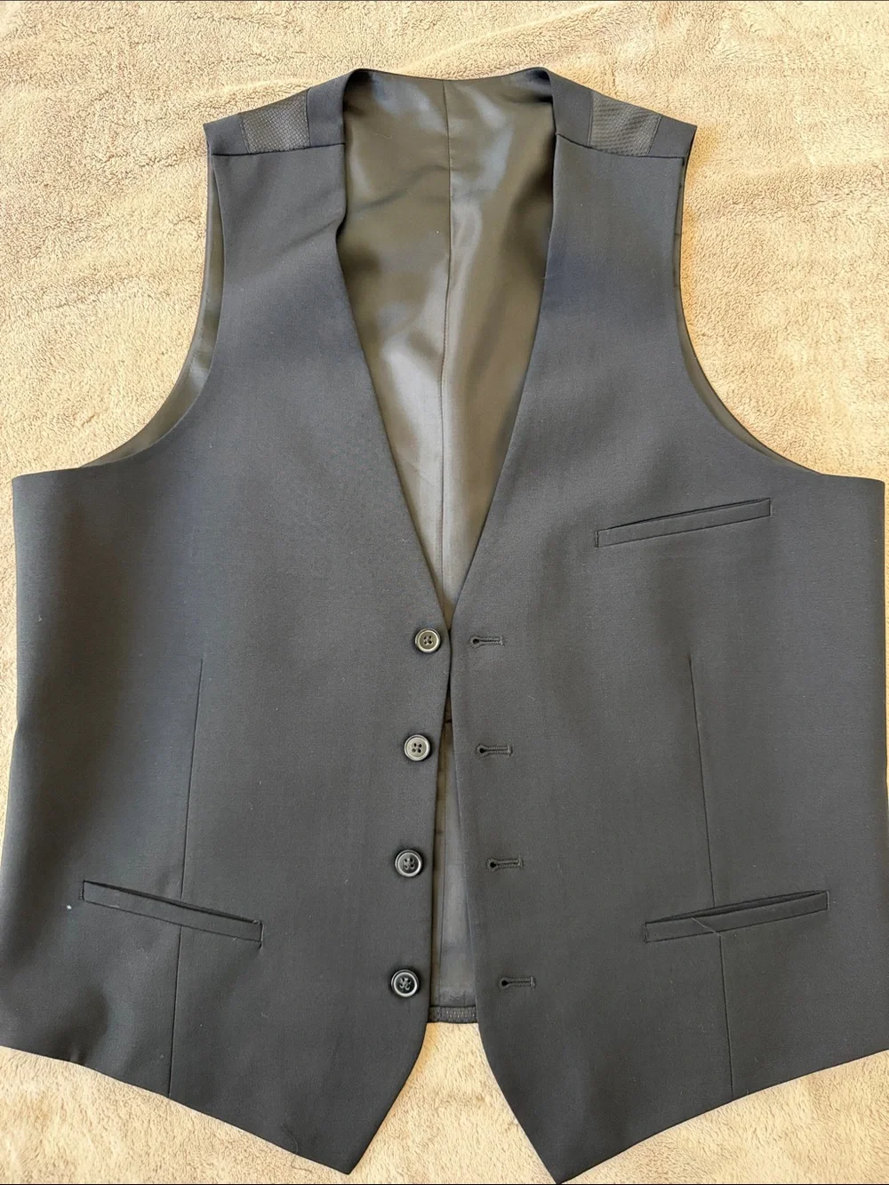 BarIII Black Men's Suit Vest - Medium Slim Fit